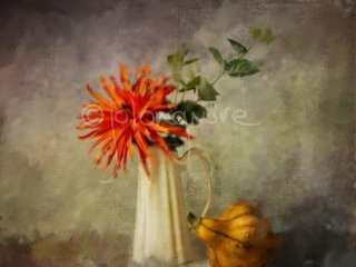Still Life with Gourd Painterly